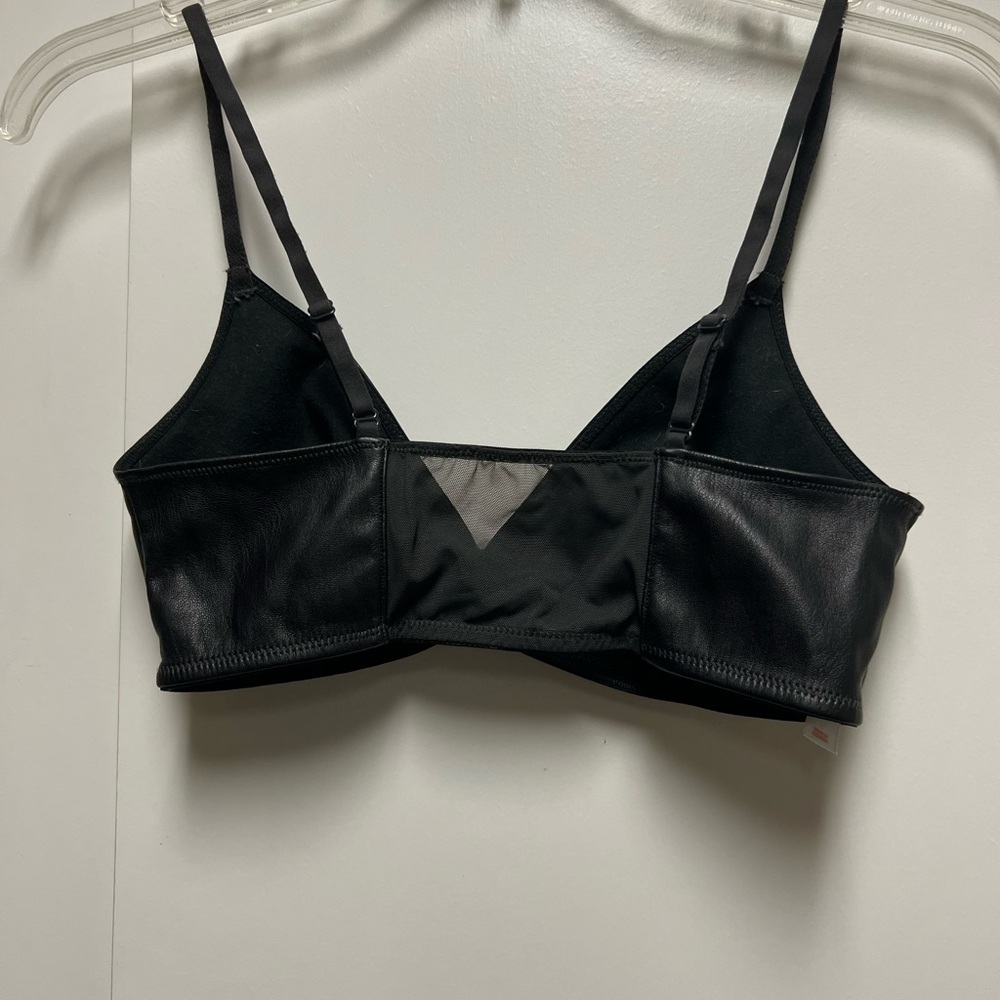 Pleather bra. Bralette. Black with mesh back. Great condition - Picture 5 of 5